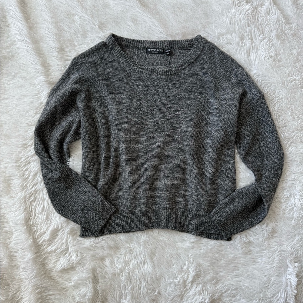 Brave Soul Charcoal Crew Neck Sweater